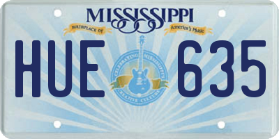 MS license plate HUE635