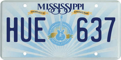 MS license plate HUE637