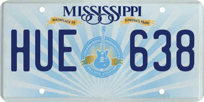 MS license plate HUE638