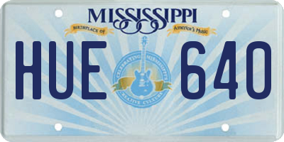 MS license plate HUE640