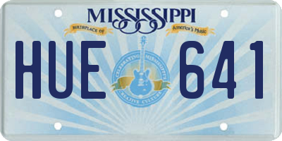 MS license plate HUE641
