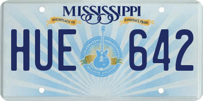 MS license plate HUE642