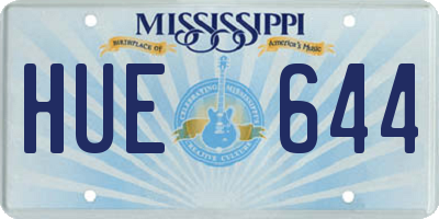 MS license plate HUE644