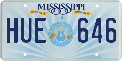 MS license plate HUE646