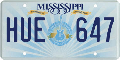 MS license plate HUE647
