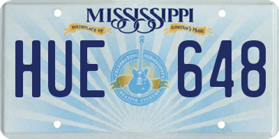 MS license plate HUE648