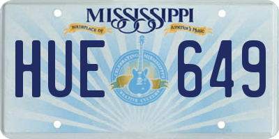 MS license plate HUE649