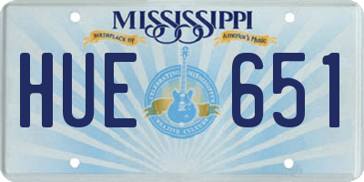MS license plate HUE651