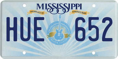 MS license plate HUE652