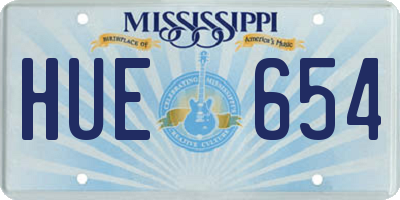 MS license plate HUE654
