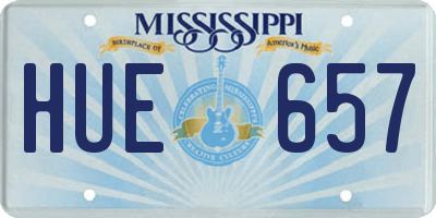 MS license plate HUE657