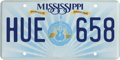 MS license plate HUE658