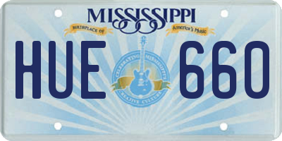 MS license plate HUE660