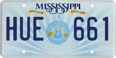 MS license plate HUE661