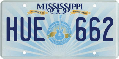 MS license plate HUE662