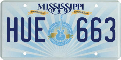 MS license plate HUE663