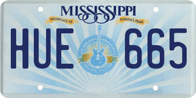 MS license plate HUE665