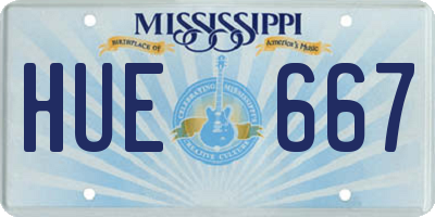 MS license plate HUE667