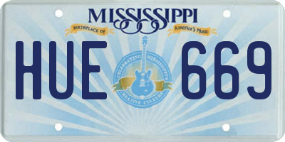 MS license plate HUE669