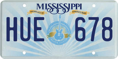 MS license plate HUE678