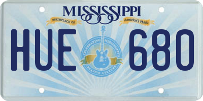 MS license plate HUE680