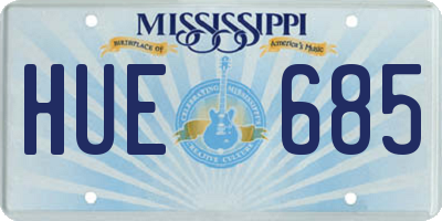 MS license plate HUE685