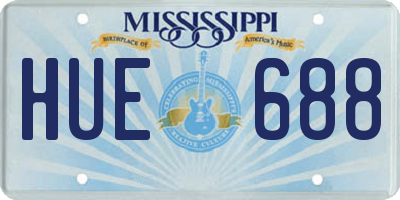 MS license plate HUE688
