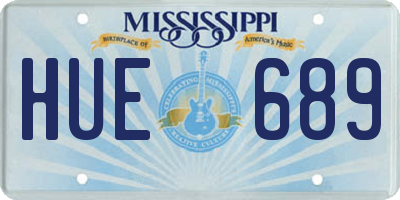 MS license plate HUE689