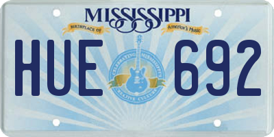 MS license plate HUE692
