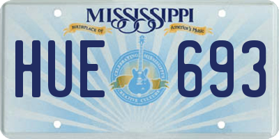 MS license plate HUE693
