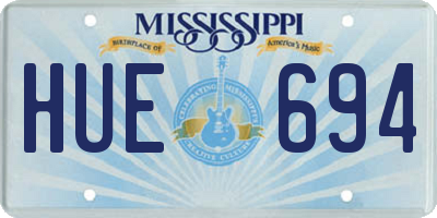 MS license plate HUE694