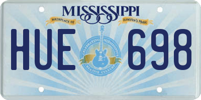 MS license plate HUE698