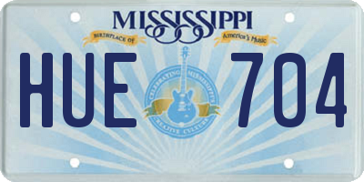 MS license plate HUE704
