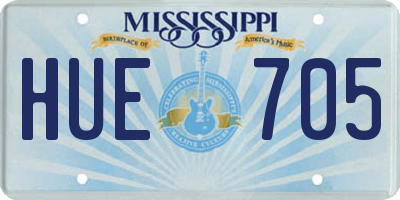 MS license plate HUE705