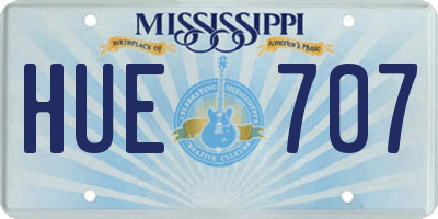 MS license plate HUE707
