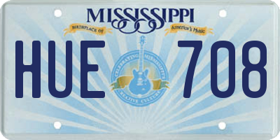 MS license plate HUE708