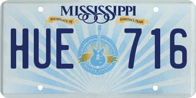 MS license plate HUE716