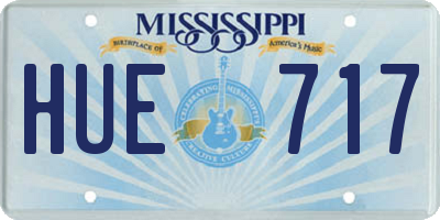 MS license plate HUE717