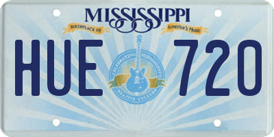 MS license plate HUE720
