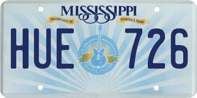 MS license plate HUE726