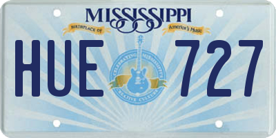 MS license plate HUE727