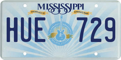 MS license plate HUE729