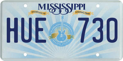 MS license plate HUE730