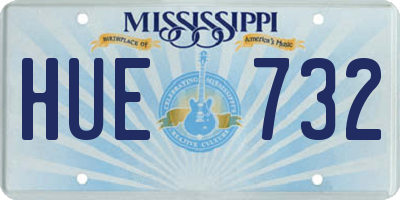 MS license plate HUE732