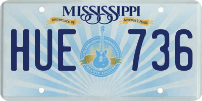 MS license plate HUE736