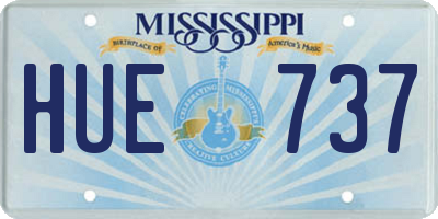 MS license plate HUE737