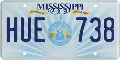 MS license plate HUE738