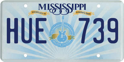 MS license plate HUE739