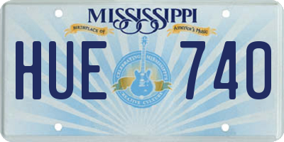 MS license plate HUE740