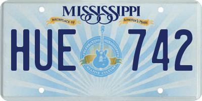 MS license plate HUE742